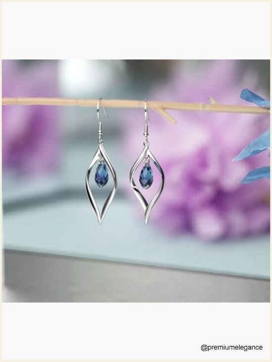 il_fullxfull.  Rhodium Plated 925 Sterling Silver Drop Dangle Earrings with Crystal